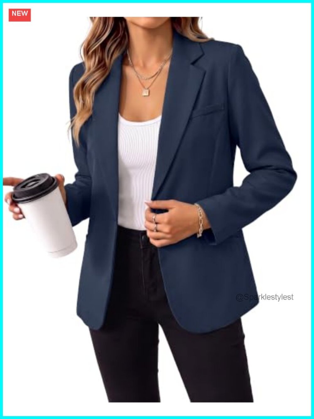 Womens Notched Lapel Long Sleeve Single Breasted Blazer Business Casual